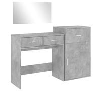 vidaXL Dressing Table Set 3 Piece Cosmetic Table Concrete Grey Engineered Wood