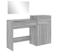 Dressing Table Set 3 Piece Cosmetic Grey Sonoma Engineered Wood vidaXL