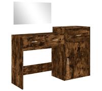 Dressing Table Set 3 Piece Cosmetic Smoked Oak Engineered Wood vidaXL
