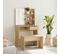 Dressing Table Set Sonoma Oak 74.5x40x141cm Engineered Wood Vanity & Stool Desk