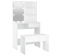 (old wood, 74.5 x 40 x 141 cm) vidaXL Dressing Table Set with LED Makeup Table Cosmetic Table Engineered Wood