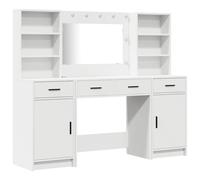 vidaXL Dressing Table Set with Drawer 3 pcs White Engineered Wood