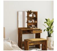 (Smoked oak) vidaXL Dressing Table with Mirror Bedroom Makeup Vanity Desk Cosmetic Table