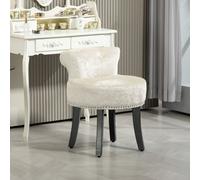 HOMCOM Dressing Table Stool Vanity Seat w/ Rubber Wood Legs Bedroom - Beige