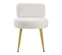 Dressing Table Stool Velvet Linen Makeup Vanity Seat Chair Metal Legs Pouffe