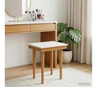 Dressing Table Stool White Solid Pine Wood Compact 40x33x45cm Rectangular Vanity