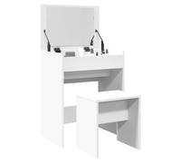 Dressing Table White 60x40x113.5cm Engineered Wood Compact 3-Drawer Vanity Slim