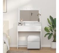 Dressing Table with Mirror Lights with Shelf Engineered Wood Vanity vidaXL