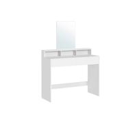 SONGMICS Vasagle Dressing Table With Large Mirror 2 Drawers 3 Open Compartments - White