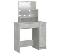 Dressing Table with LED Concrete Grey Makeup Vanity Desk Cosmetic vidaXL