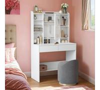 Dressing Table with LED Lights and Adjustable Shelves