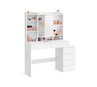 Dressing Table with LED Lights Cloud White, 40 x 117.5 x 145 cm