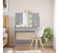 Vidaxl Dressing Table With Led Lights Grey Sonoma 96X40X142 Cm
