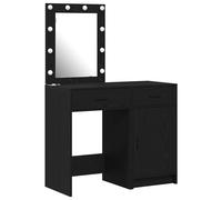 Dressing Table with LED Strip Lights 2 pcs Engineered wood Modern Vanity vidaXL