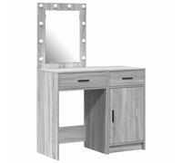 Dressing Table with LED Strip Lights 2 pcs Engineered wood Modern Vanity vidaXL