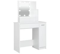 Dressing Table with LED White Bedroom Makeup Vanity Desk Cosmetic vidaXL