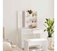 vidaXL Dressing Table with Mirror White 74.5x40x141 cm UK GF0