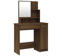 Dressing Table with Mirror Brown Oak Makeup Vanity Desk Cosmetic vidaXL