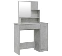 vidaXL Dressing Table with Mirror Concrete Grey 86.5x35x136 cm