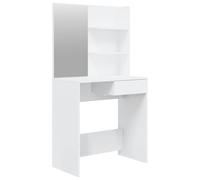 Dressing Table with Mirror High Gloss White Vanity Desk Cosmetic vidaXL