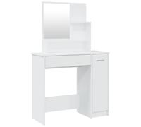 Dressing Table with Mirror High Gloss White Vanity Desk Cosmetic vidaXL
