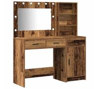 Dressing Table with Mirror Lights 2 pcs Engineered Wood LED Vanity Room vidaXL
