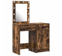 vidaXL Dressing Table Modern Vanity – Engineered Wood with LED Strip Lights (2 pcs)