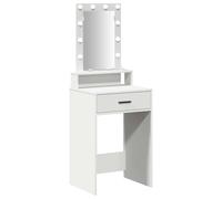 Dressing Table with Mirror Lights with Drawer Engineered Wood LED Desk vidaXL