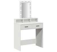 Dressing Table with Mirror Lights with Drawer Engineered Wood LED Desk vidaXL