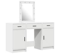 vidaXL Dressing Table Modern – Engineered Wood, Mirror Lights & Drawer