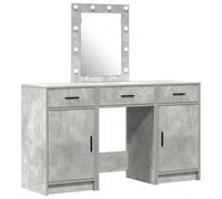 Dressing Table with Mirror Lights with Drawer Engineered Wood Modern vidaXL