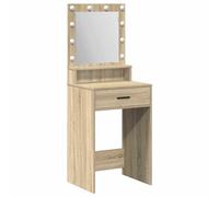 Dressing Table with Mirror Lights with Drawer Engineered Wood Vanity vidaXL