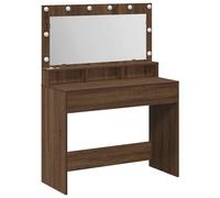 Dressing Table with Mirror Lights with Shelf Engineered Wood Vanity vidaXL