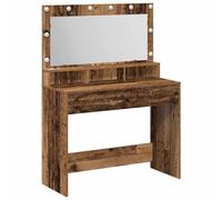 Dressing Table with Mirror Lights with Shelf Engineered Wood Vanity vidaXL