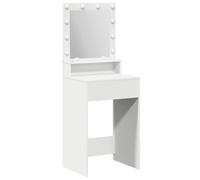 Dressing Table with Mirror Lights with Shelf Engineered Wood Vanity vidaXL