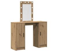 Dressing Table with Mirror Lights with Storage Engineered Wood Makeup vidaXL