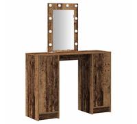 Dressing Table with Mirror Lights with Storage Engineered Wood Makeup vidaXL