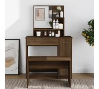 Dressing Table with Mirror Makeup Vanity Desk Cosmetic Engineered Wood vidaXL