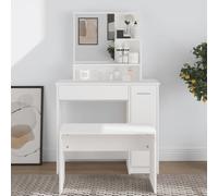 Dressing Table with Mirror Makeup Vanity Desk Cosmetic Engineered Wood vidaXL