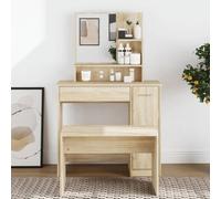 Dressing Table with Mirror Makeup Vanity Desk Cosmetic Engineered Wood vidaXL