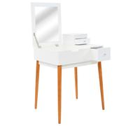 Dressing Table with Mirror MDF 60x50x86cm Makeup Vanity Desk Furniture vidaXL