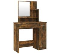 vidaXL Dressing Table with Mirror Smoked Oak 86.5x35x136 cm
