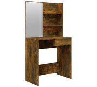 (Smoked oak) vidaXL Dressing Table with Mirror Bedroom Makeup Vanity Desk Cosmetic Table