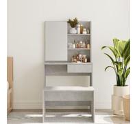 Dressing Table with Utility Mirror 2 Tier Vanity Shelves Makeup Tables Bedroom