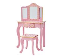 Dressing Tables Vanity Table w/ Mirror Stool Polka Dot TD-11670L by Teamson Kids