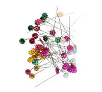 Dressmaking Pins for Sewing & Quilting: 50 Pcs Sharp Glass Head Sewing Pins for Fabric, Crafts & Jewelry Making Ideal for Tailoring & Alterations Great for Beginners & Professionals Flower Shape Pins