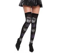 dressmeup DRESS ME UP - BB-069-black&white socks stockings women's stockings Halloween carnival over knees black spiders spiderwebs witch
