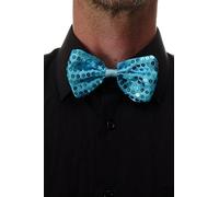 dressmeup DRESS ME UP - bowtie sequin sequined glitter turquoise light blue W-070T-turquise