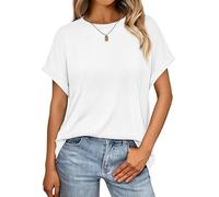 Dressmine Plain White T Shirt Women Fashion Tops 2025 Basics Round Neck Shirts Knit Soild 2025 Trendy Outfits Large