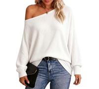 Dressmine Sexy Tops for Women Cold Shoulder Long Sleeve Oversized T Shirts